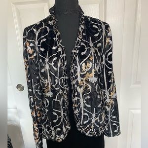 Chico’s burnout velvet lightweight jacket